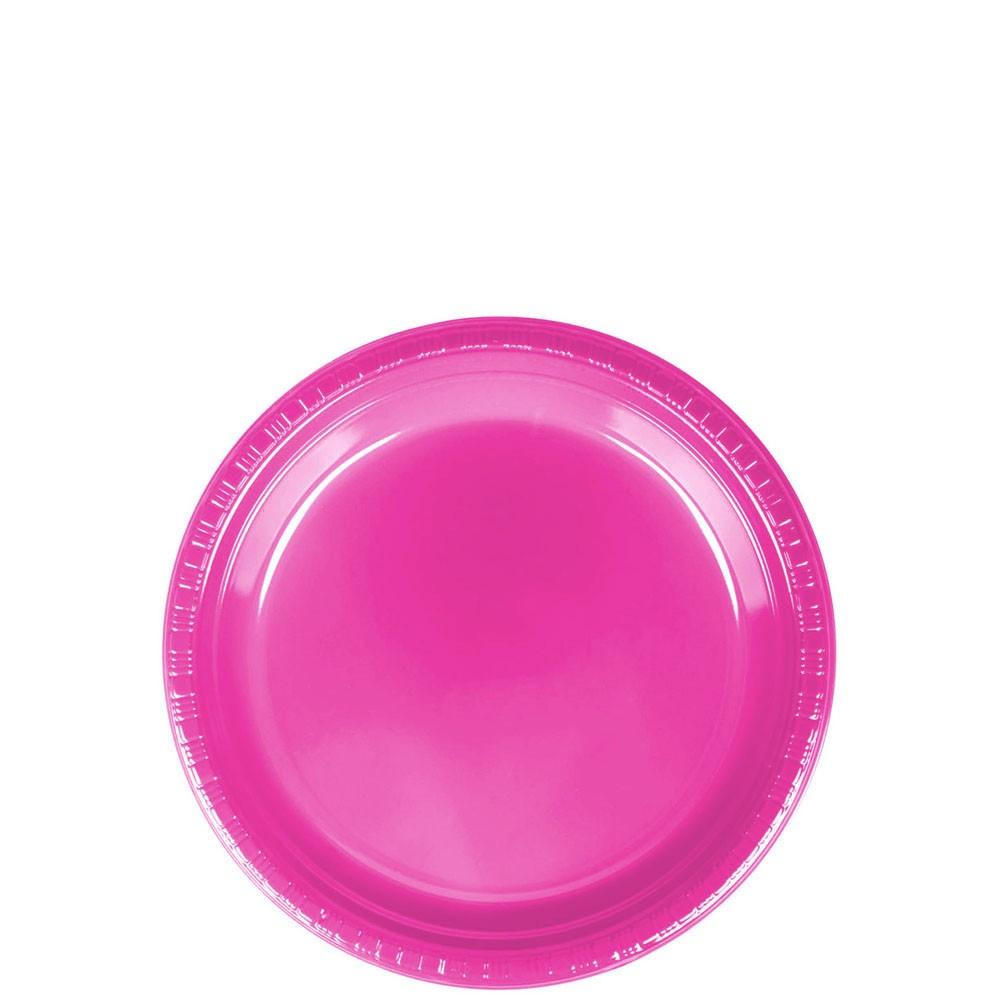 Hot Pink Plastic Plates Partylicious India